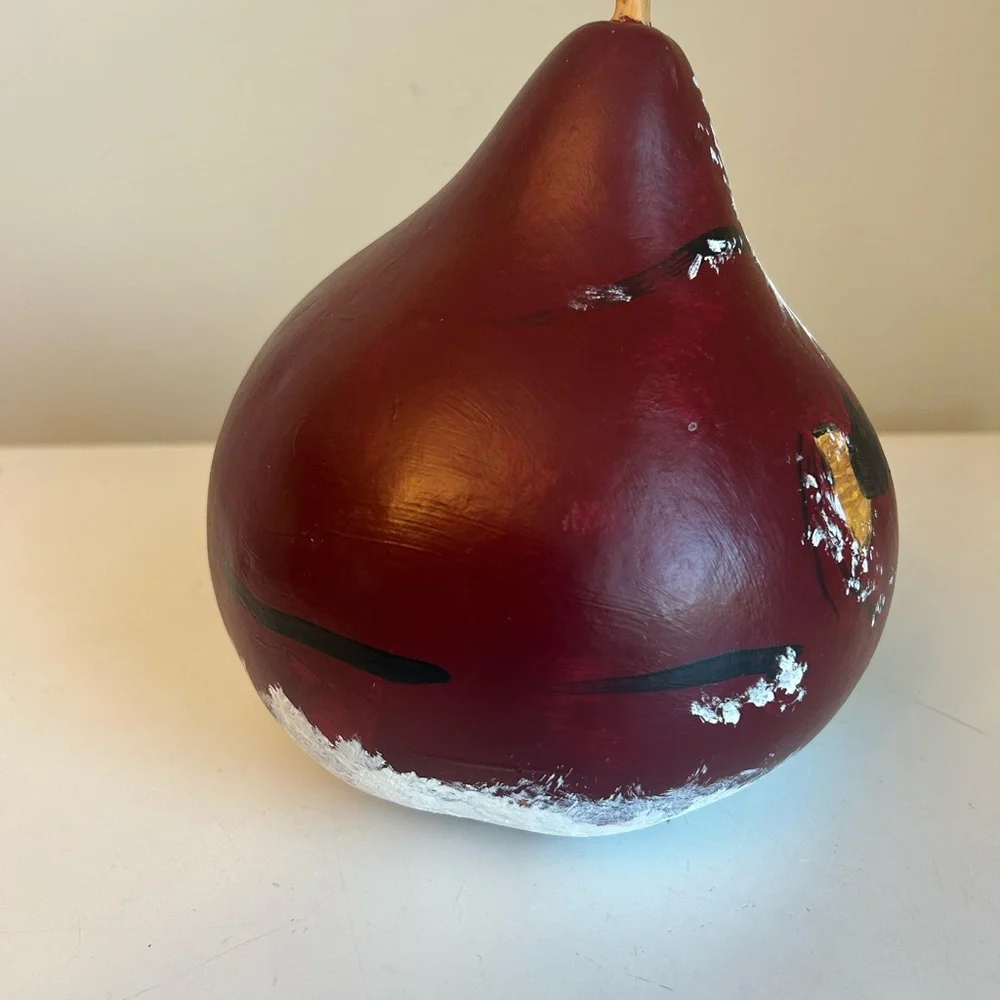 Santa Claus Gourd Hand‎ Painted 8” Christmas Folk Art Primitive Rustic Cin Land